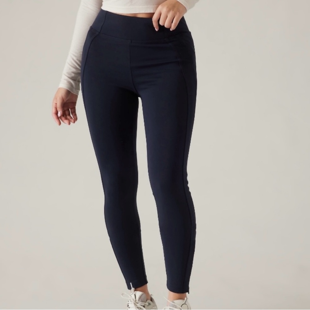 NWT Athleta Delancey Skyline Tight Black Sculptek Zip Cuffs Size XS